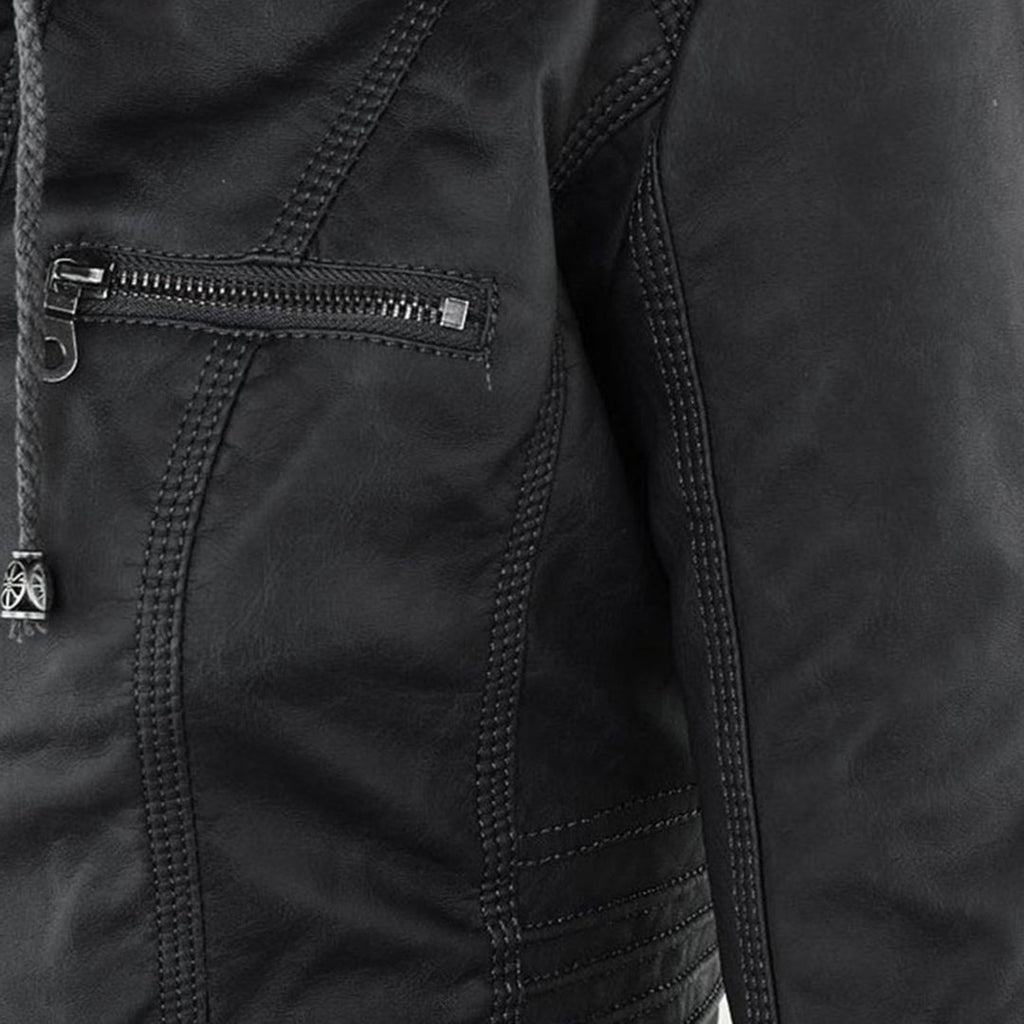 Kirra | Waterproof Hooded Faux Leather Jacket