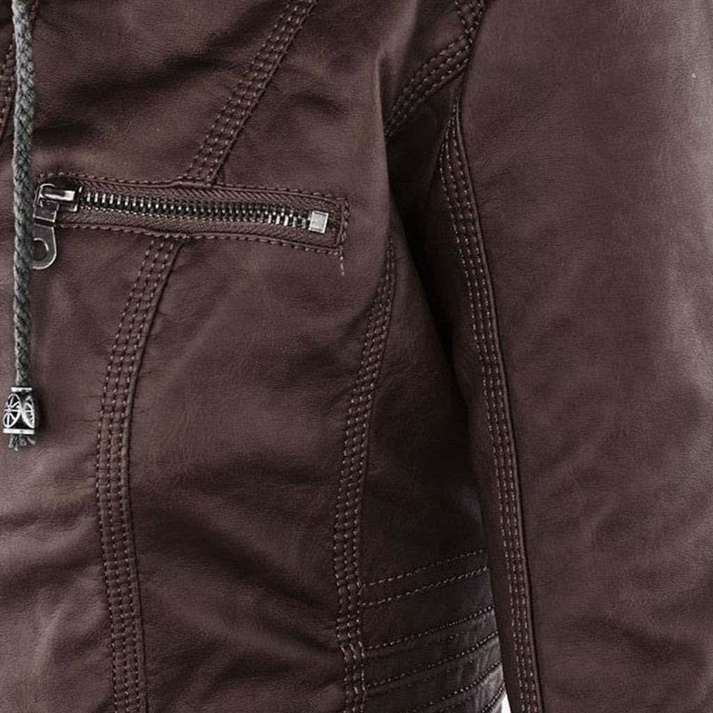 Kirra | Waterproof Hooded Faux Leather Jacket