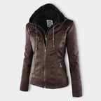 Kirra | Waterproof Hooded Faux Leather Jacket