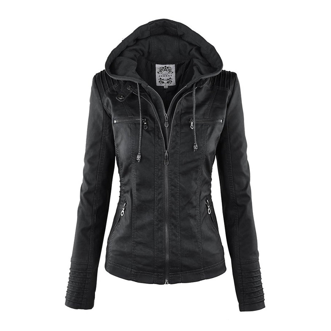 Kirra | Waterproof Hooded Faux Leather Jacket