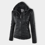 Kirra | Waterproof Hooded Faux Leather Jacket