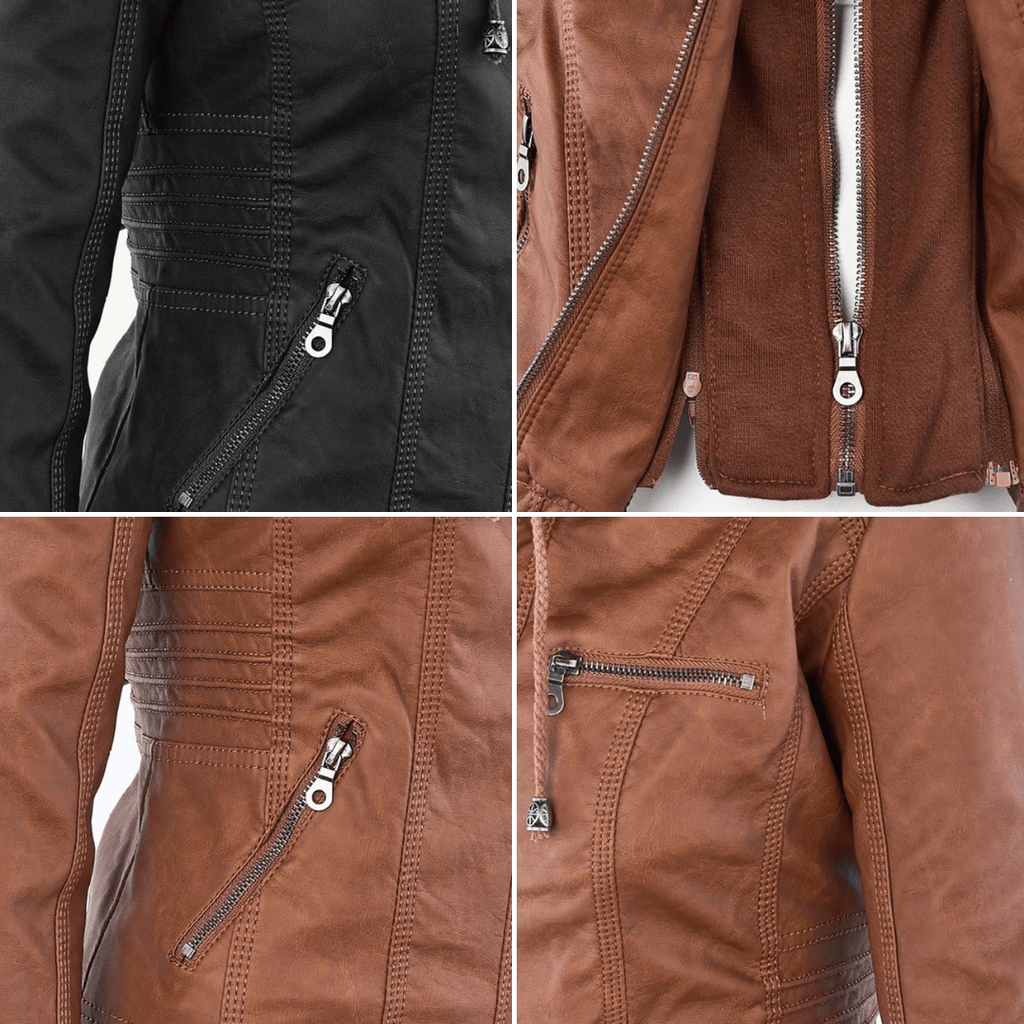 Kirra | Waterproof Hooded Faux Leather Jacket