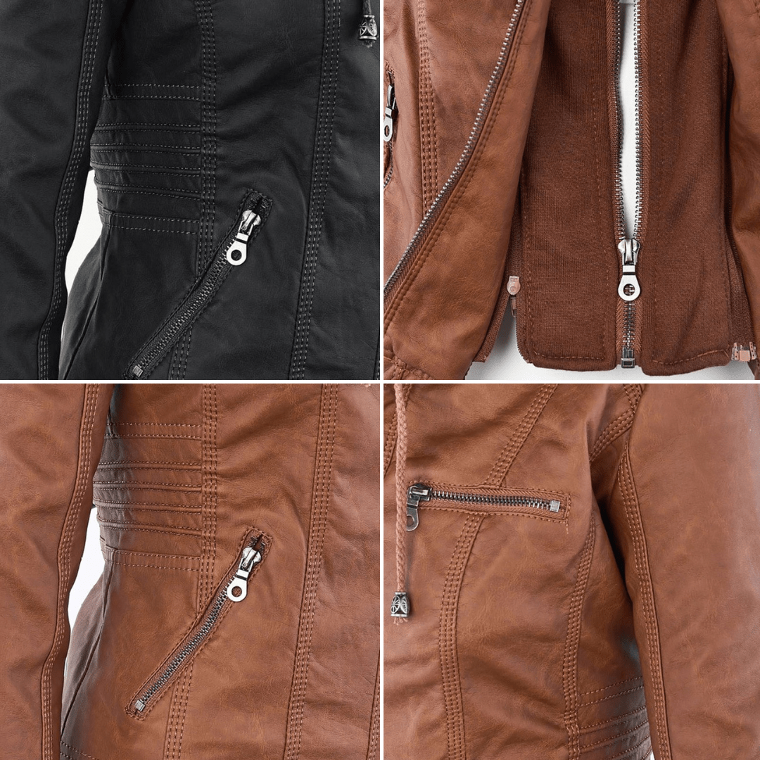 Kirra | Waterproof Hooded Faux Leather Jacket