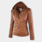 Kirra | Waterproof Hooded Faux Leather Jacket