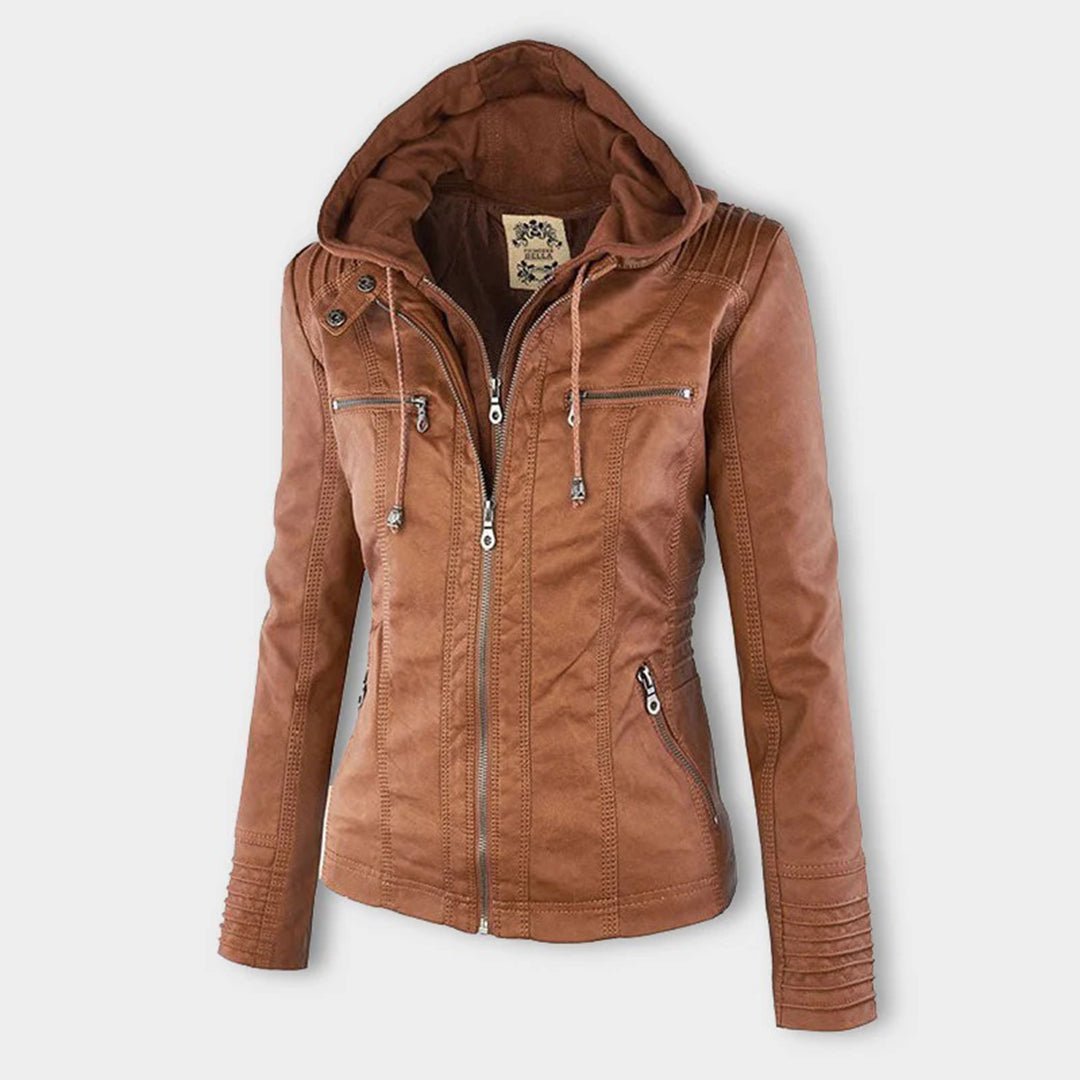 Kirra | Waterproof Hooded Faux Leather Jacket