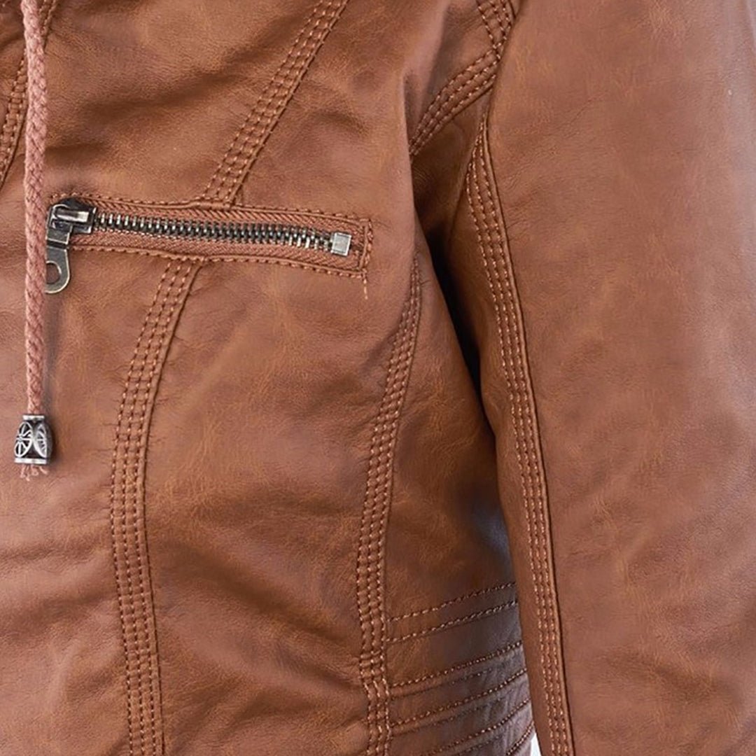 Kirra | Waterproof Hooded Faux Leather Jacket