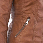 Kirra | Waterproof Hooded Faux Leather Jacket