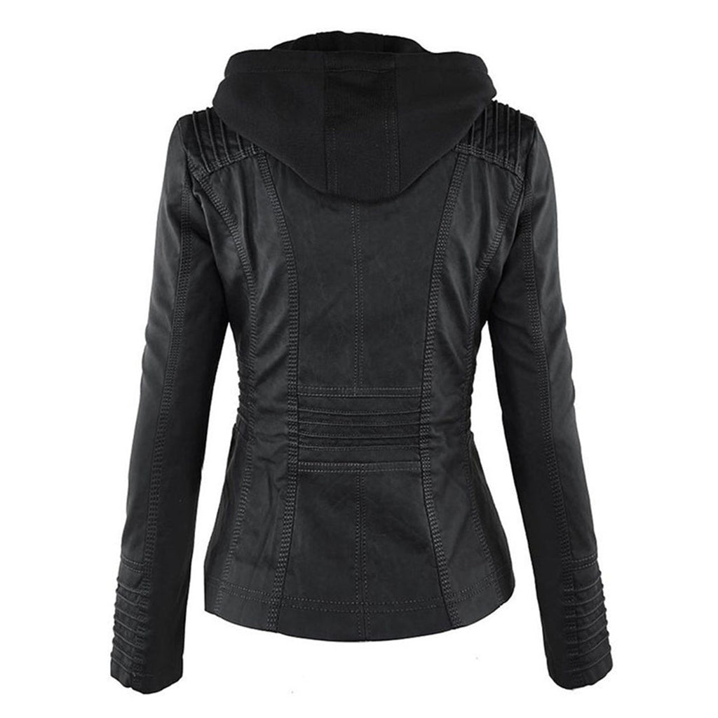 Kirra | Waterproof Hooded Faux Leather Jacket