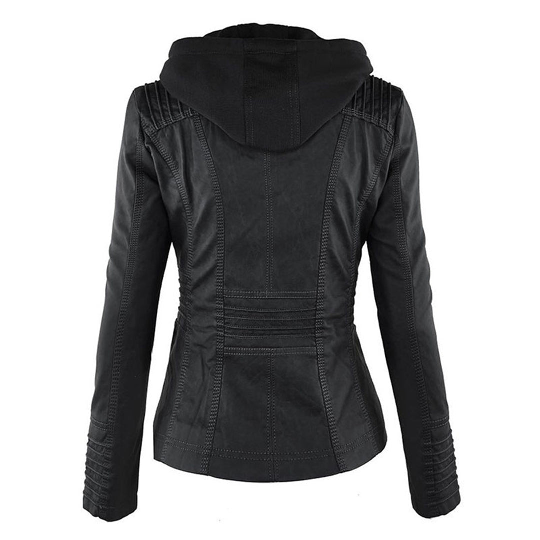Kirra | Waterproof Hooded Faux Leather Jacket
