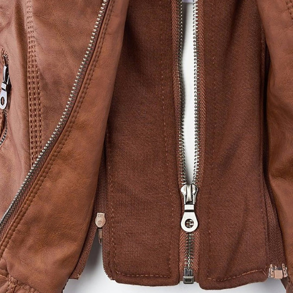 Kirra | Waterproof Hooded Faux Leather Jacket