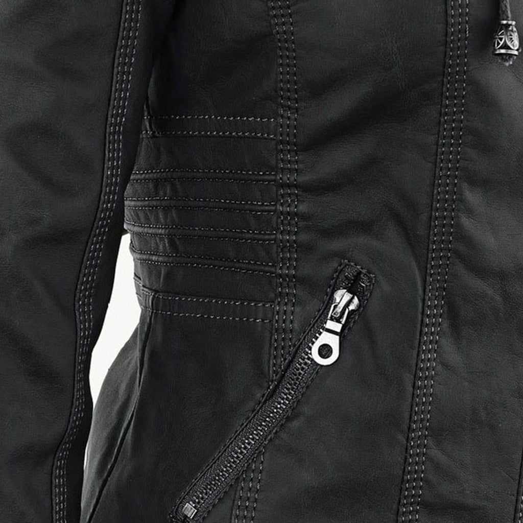 Kirra | Waterproof Hooded Faux Leather Jacket
