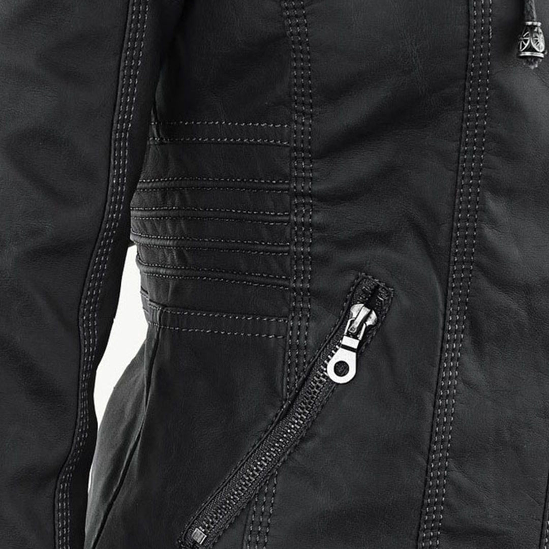 Kirra | Waterproof Hooded Faux Leather Jacket