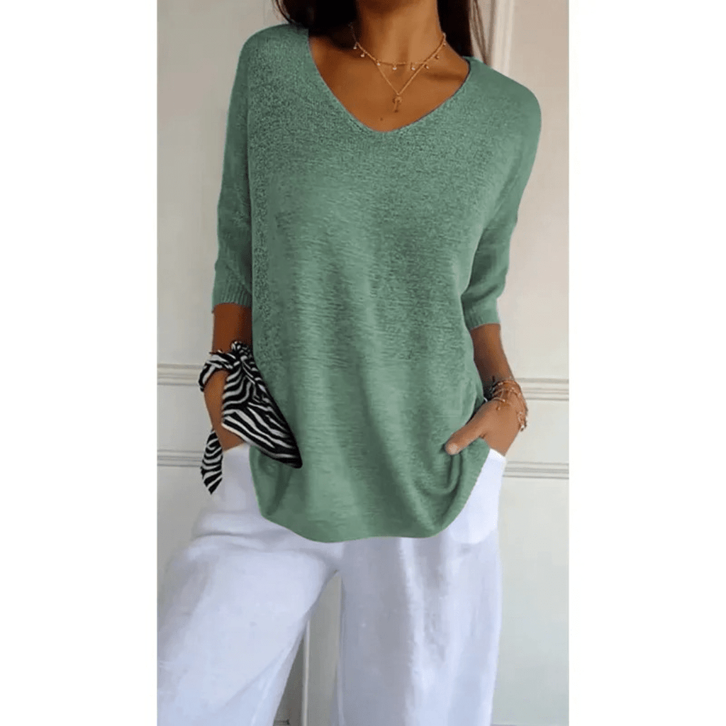 Loraine - Elegant V - neck shirt