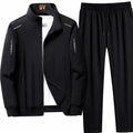 Jax | Men’s Reflective-Trim Full-Zip Stand-Collar Tracksuit Set