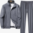 Jax | Men’s Reflective-Trim Full-Zip Stand-Collar Tracksuit Set