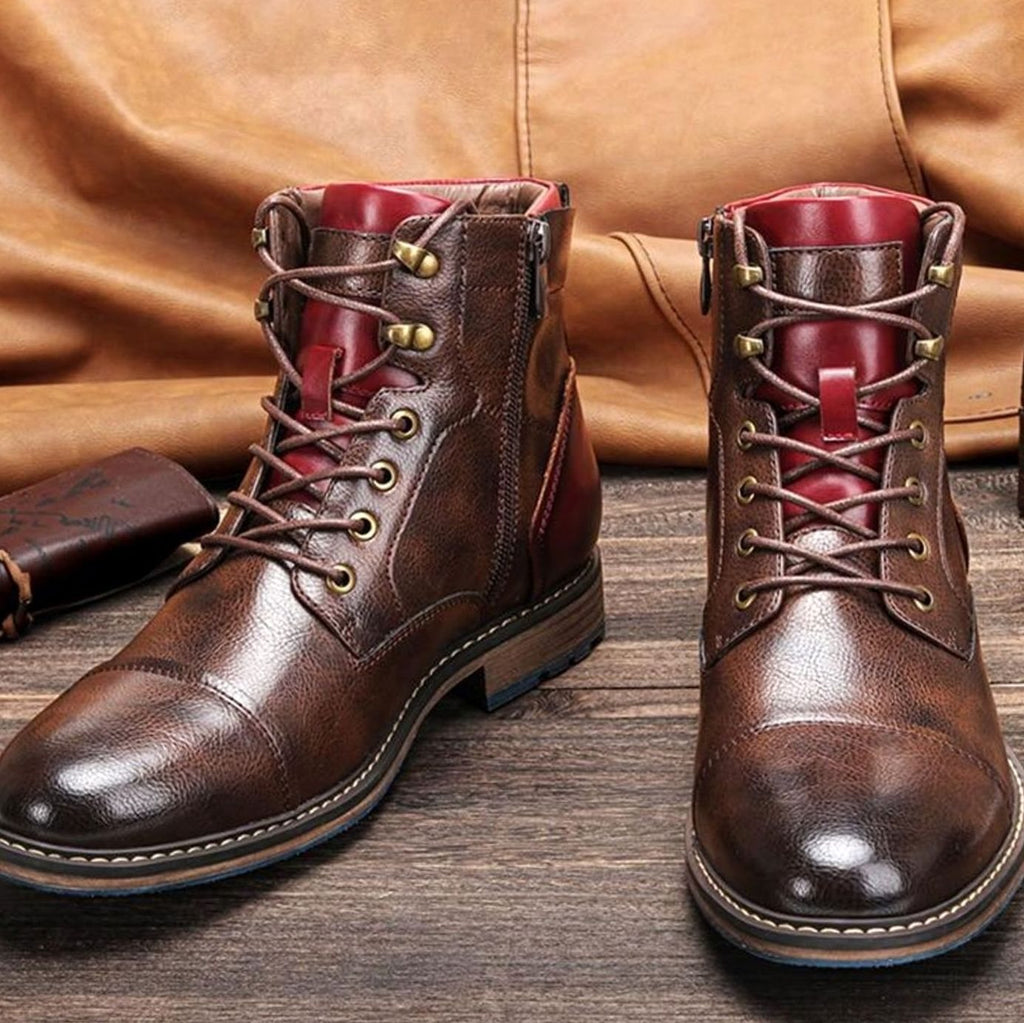 Mason | Men’s Cap-Toe Lace-Up Side-Zip Ankle Boots