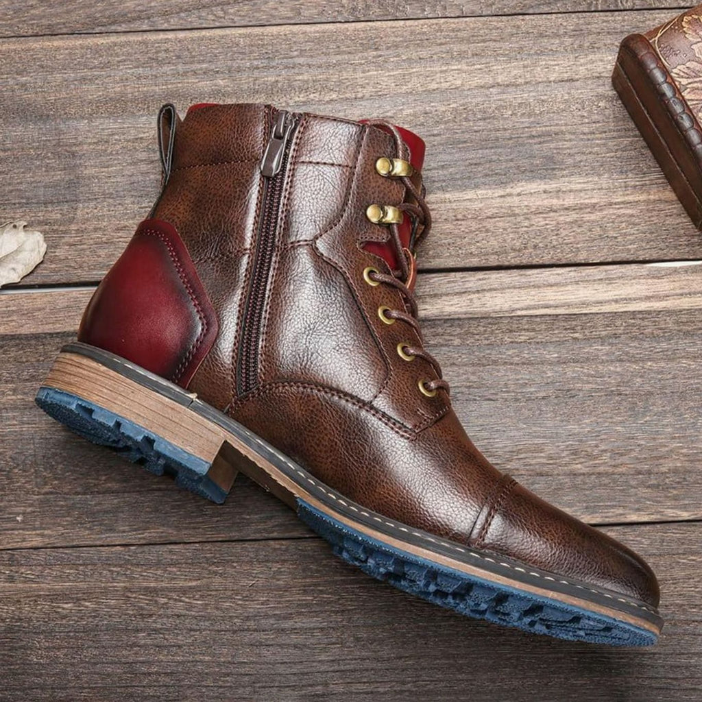 Mason | Men’s Cap-Toe Lace-Up Side-Zip Ankle Boots