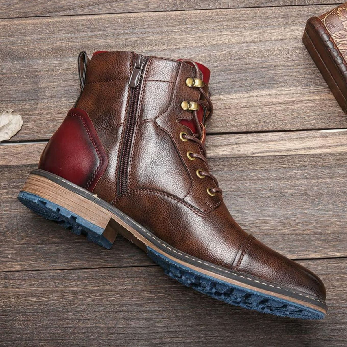 Mason | Men’s Cap-Toe Lace-Up Side-Zip Ankle Boots