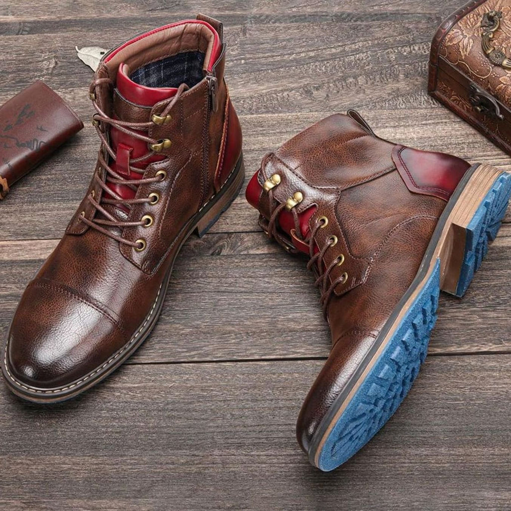 Mason | Men’s Cap-Toe Lace-Up Side-Zip Ankle Boots