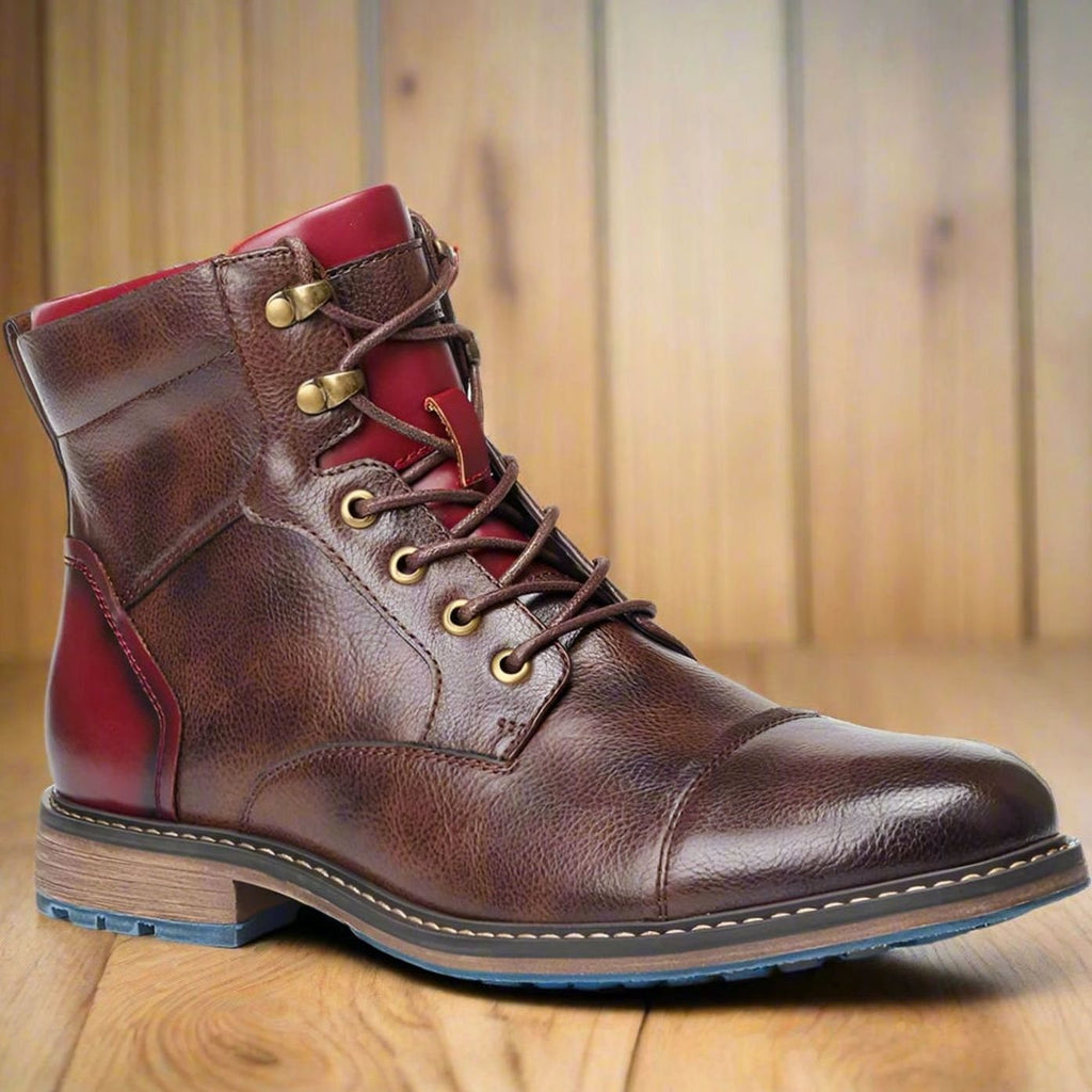 Mason | Men’s Cap-Toe Lace-Up Side-Zip Ankle Boots