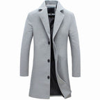 Arthur | Men’s Single-Breasted Notched Lapel Wool-Blend Trench Coat