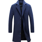 Arthur | Men’s Single-Breasted Notched Lapel Wool-Blend Trench Coat