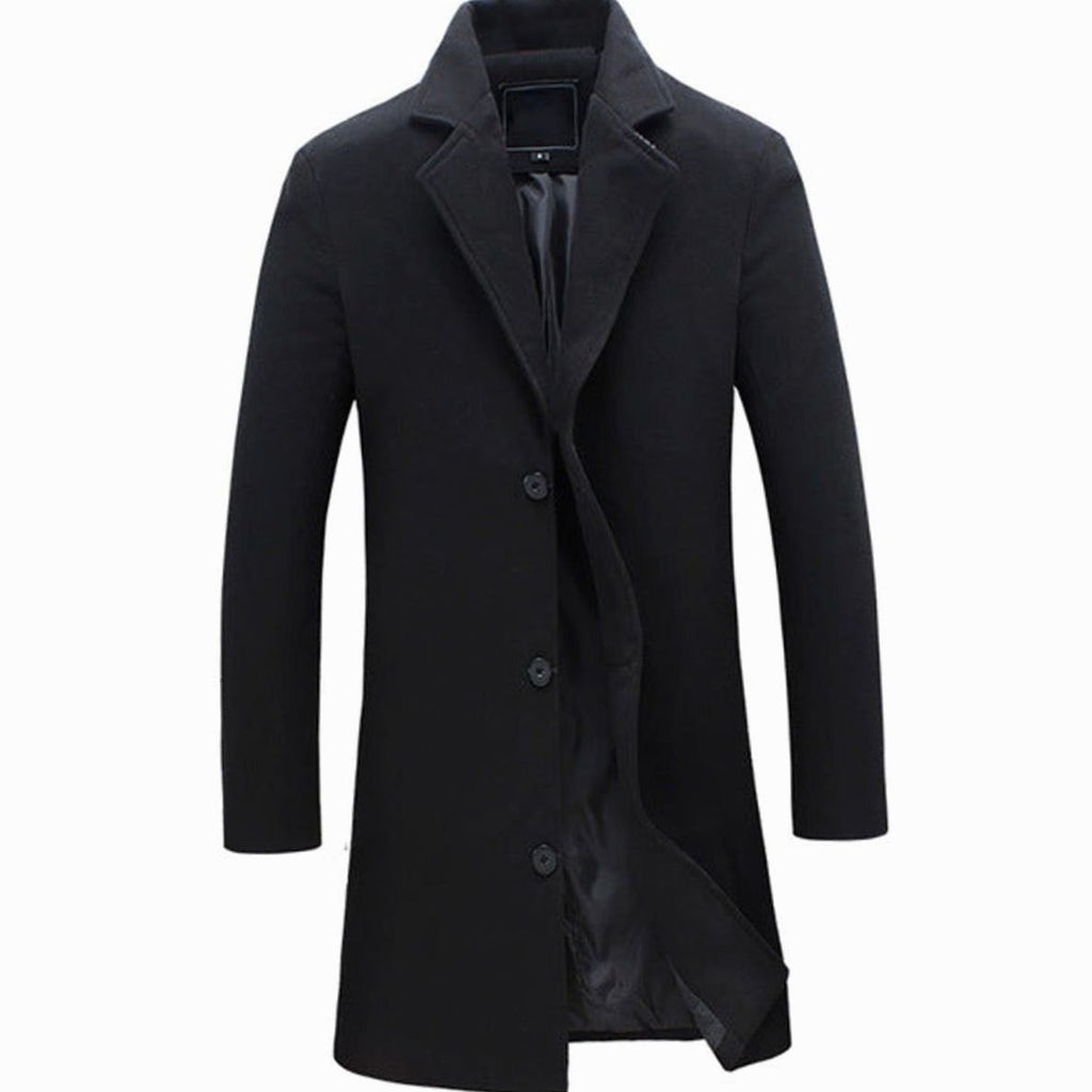 Arthur | Men’s Single-Breasted Notched Lapel Wool-Blend Trench Coat