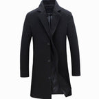 Arthur | Men’s Single-Breasted Notched Lapel Wool-Blend Trench Coat