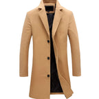 Arthur | Men’s Single-Breasted Notched Lapel Wool-Blend Trench Coat