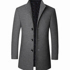 Everett | Men’s Stand-Collar Quilted-Lined Wool-Blend Overcoat