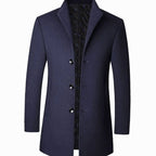 Everett | Men’s Stand-Collar Quilted-Lined Wool-Blend Overcoat