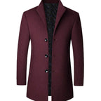 Everett | Men’s Stand-Collar Quilted-Lined Wool-Blend Overcoat