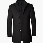 Everett | Men’s Stand-Collar Quilted-Lined Wool-Blend Overcoat