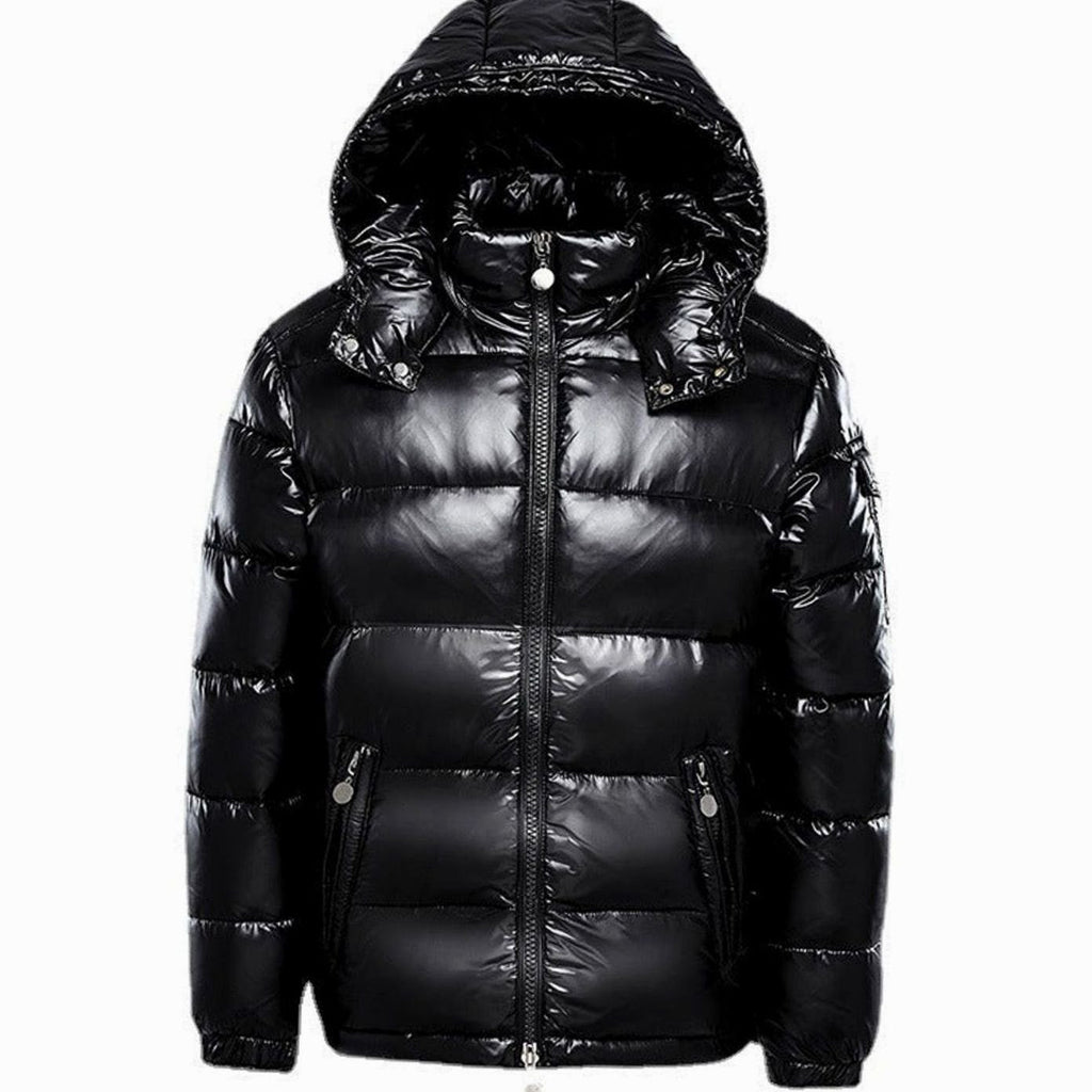 Asher | Men’s Glossy High-Shine Hooded Puffer Jacket