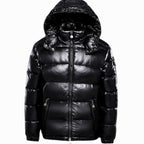 Asher | Men’s Glossy High-Shine Hooded Puffer Jacket