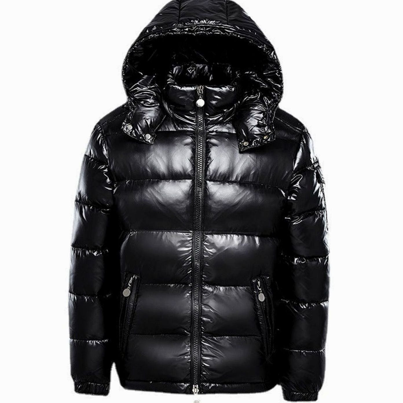 Asher | Men’s Glossy High-Shine Hooded Puffer Jacket