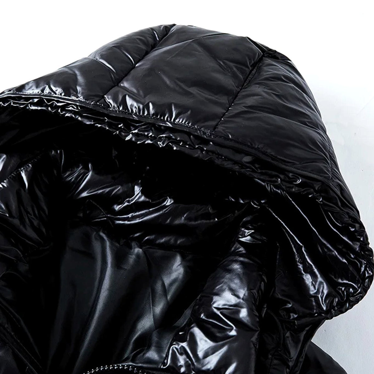 Asher | Men’s Glossy High-Shine Hooded Puffer Jacket