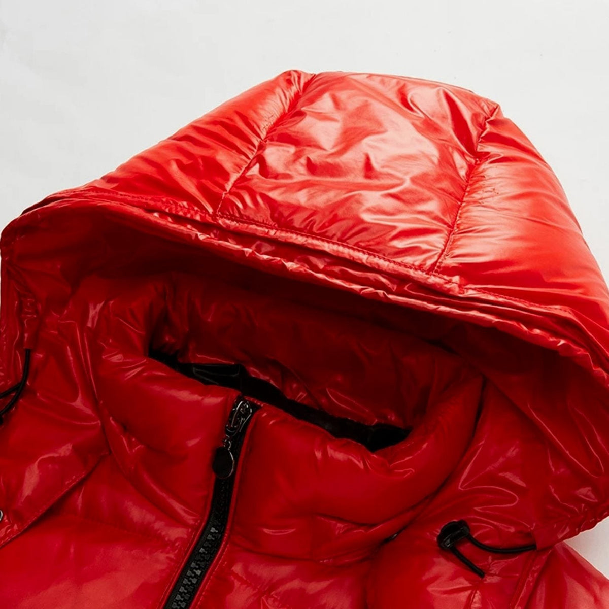 Asher | Men’s Glossy High-Shine Hooded Puffer Jacket