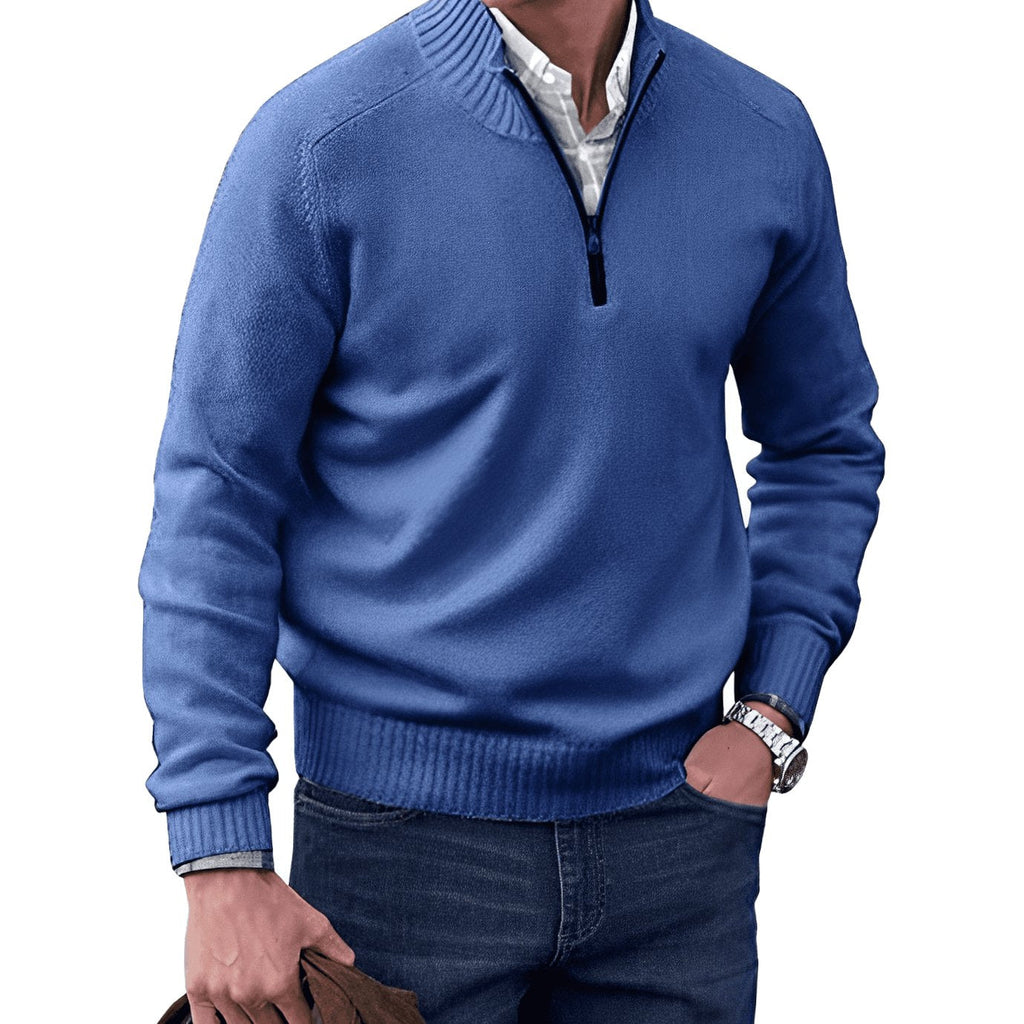 Julian | Men’s Quarter-Zip Mock-Neck Fine-Knit Pullover Sweater
