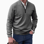 Julian | Men’s Quarter-Zip Mock-Neck Fine-Knit Pullover Sweater