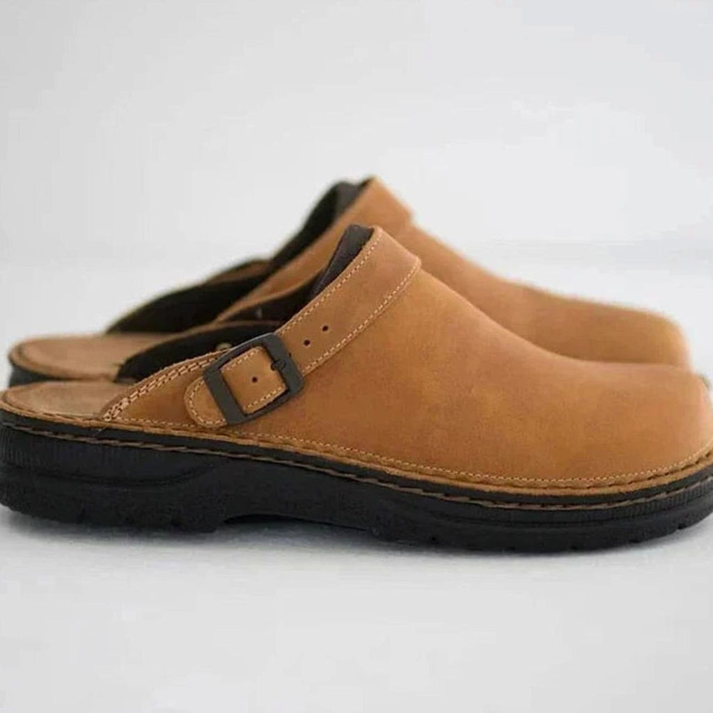 Rowan | Orthopedic Adjustable Buckle Suede Slip-On Comfort Clogs