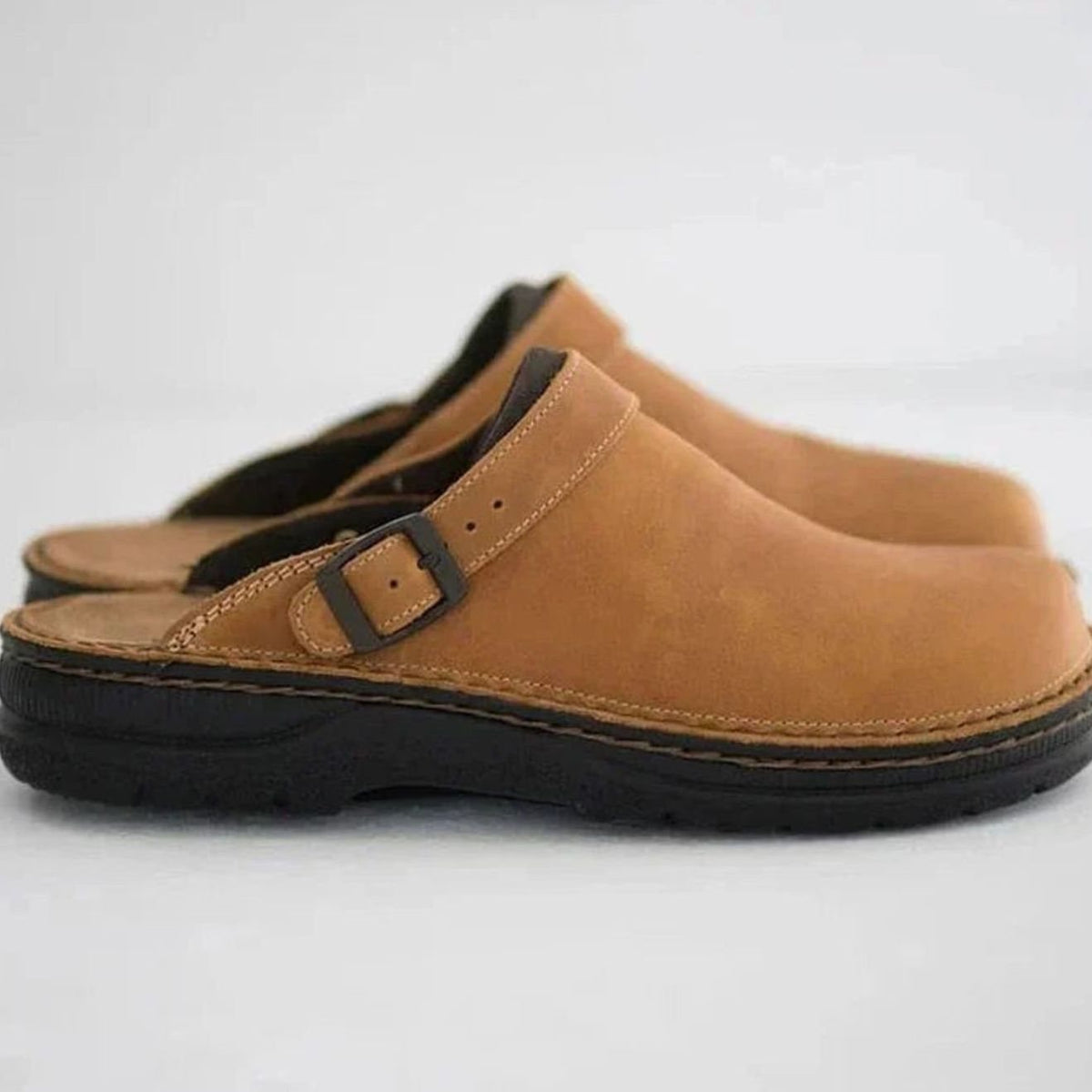 Rowan | Orthopedic Adjustable Buckle Suede Slip-On Comfort Clogs
