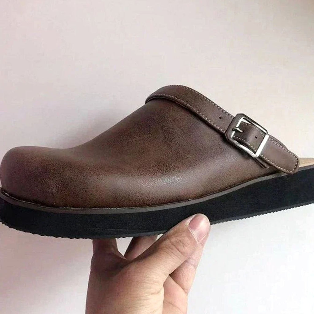 Rowan | Orthopedic Adjustable Buckle Suede Slip-On Comfort Clogs