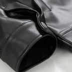 Damon | Men’s Minimalist Point-Collar Faux-Leather Zip Jacket
