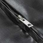 Damon | Men’s Minimalist Point-Collar Faux-Leather Zip Jacket