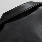 Damon | Men’s Minimalist Point-Collar Faux-Leather Zip Jacket
