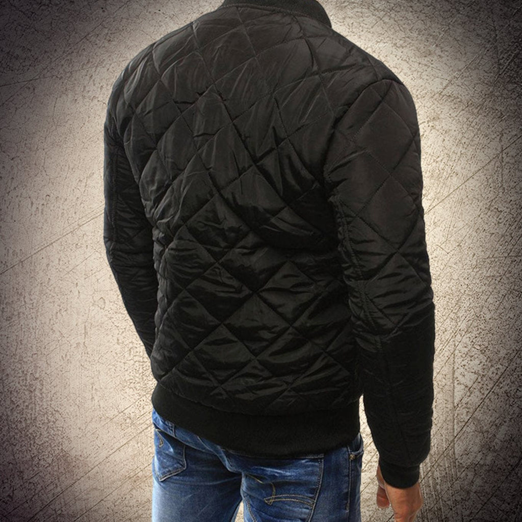 Jax | Men’s Diamond-Quilted Zip-Front Flight Bomber Jacket