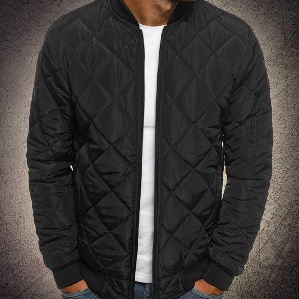Jax | Men’s Diamond-Quilted Zip-Front Flight Bomber Jacket