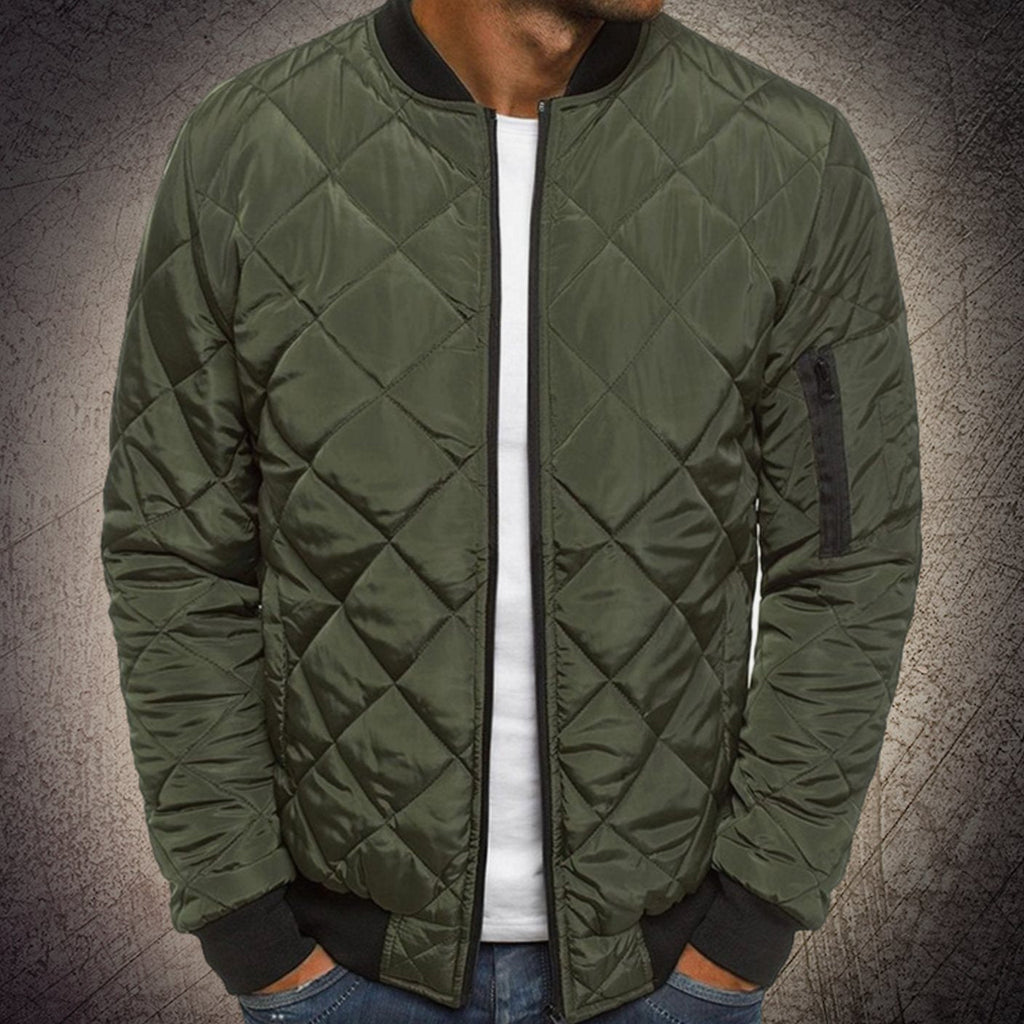 Jax | Men’s Diamond-Quilted Zip-Front Flight Bomber Jacket