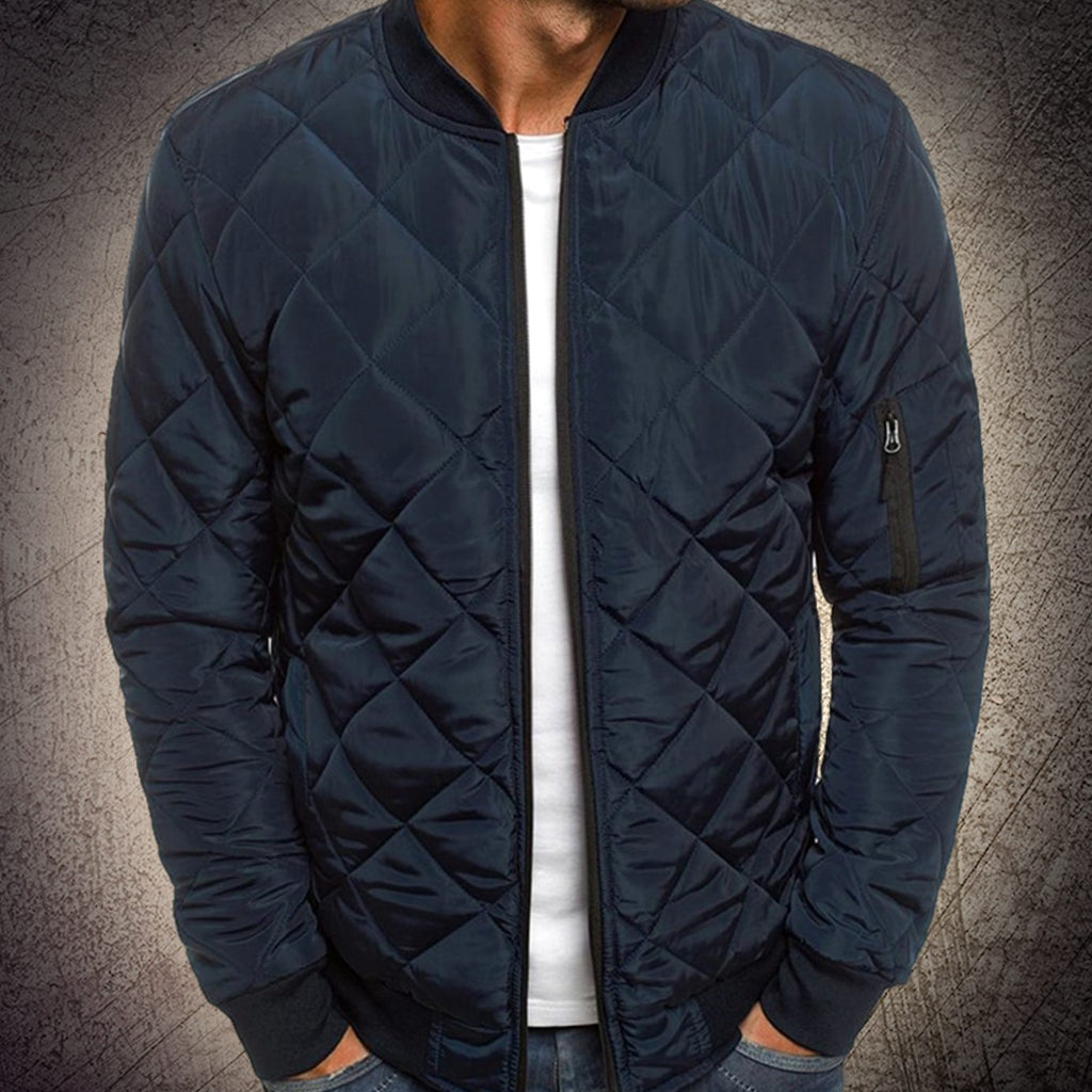 Jax | Men’s Diamond-Quilted Zip-Front Flight Bomber Jacket